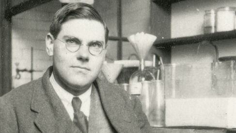 Malcolm Dixon in the laboratory, c1925