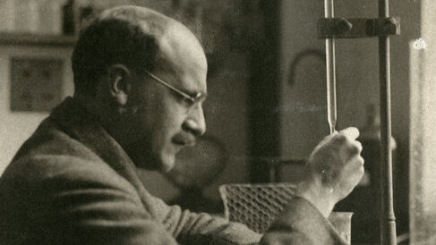 J.B.S. Haldane in the laboratory, c1930
