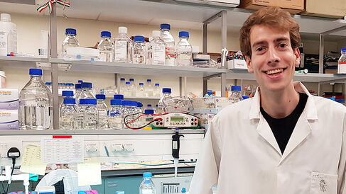 Andras Solt in the laboratory.