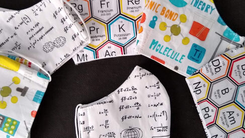Homemade face coverings.