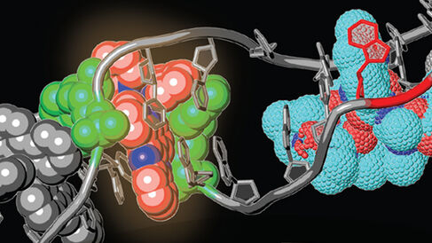 An artist's impression of DNA targeting by small molecules