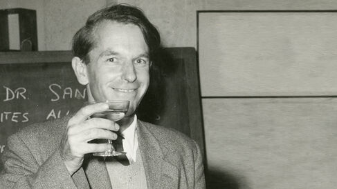 Fred Sanger at his Nobel Prize celebrations in 1958.