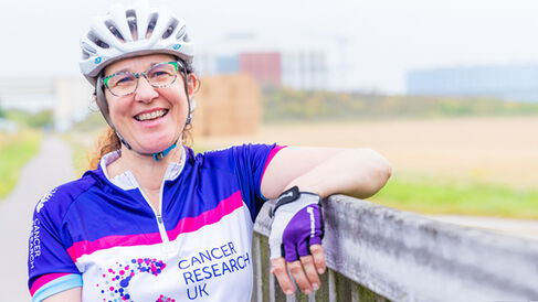 Dr Helen Mott preparing for the Cancer Research UK Cycle 300 challenge.