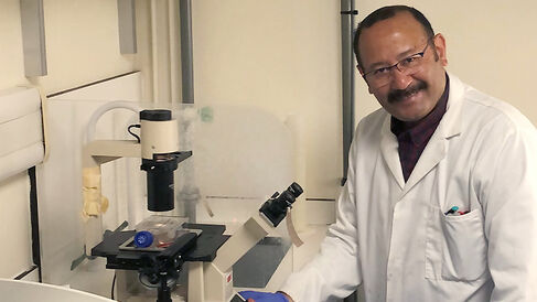 Dr Samir Hamaia in the laboratory.