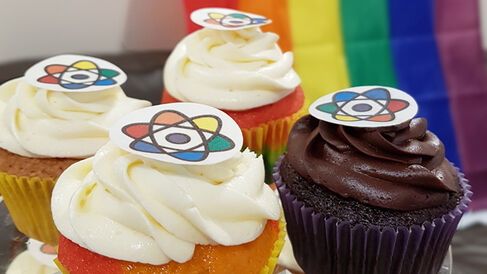 #LGBTSTEMday rainbow cupcakes