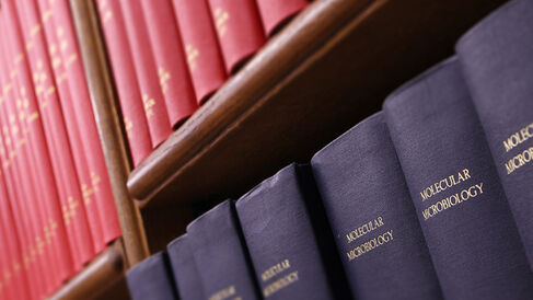 Books in the Colman Library.