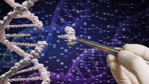 An artist's impression of DNA editing
