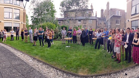 Academic awards announcement at the Garden Party