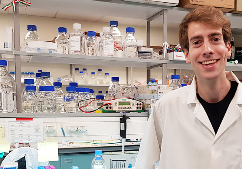 Andras Solt in the laboratory.
