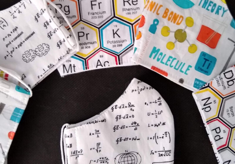 Homemade face coverings.