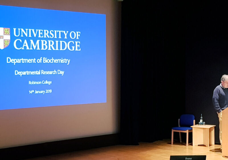 Professor Mark Carrington welcomes delegates to the Department Research Day.