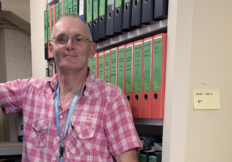 Roger Biamonti and the rolling shelving system