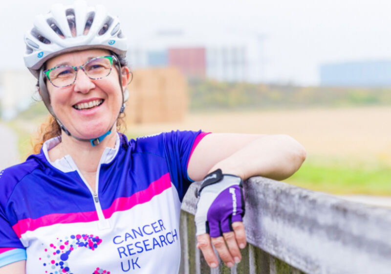 Dr Helen Mott preparing for the Cancer Research UK Cycle 300 challenge.