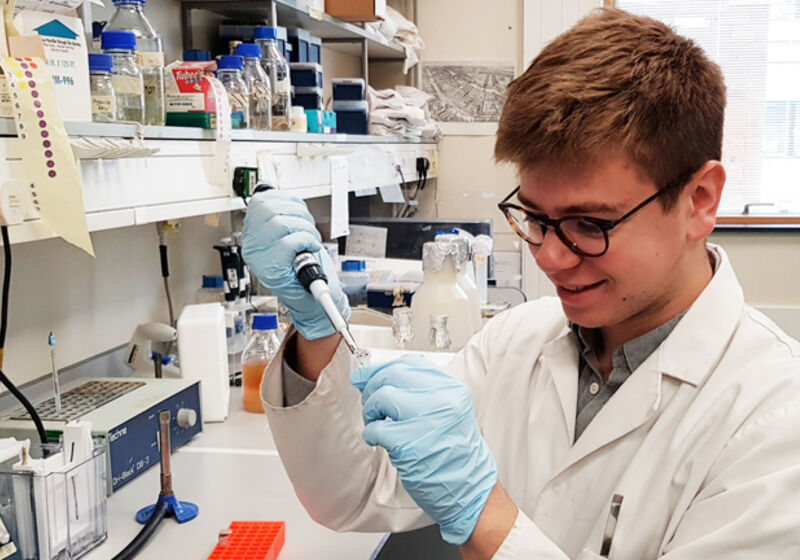 Keir Murison in the laboratory