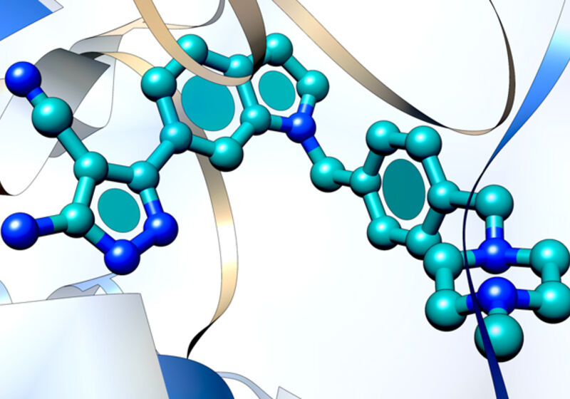 Crystal structure of the AW7 compound occupying the active site of Mycobacterium abscessus TrmD enzyme.