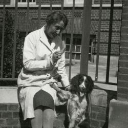 Marjory Stephenson outside the Department with Judith