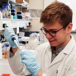 Keir Murison in the laboratory