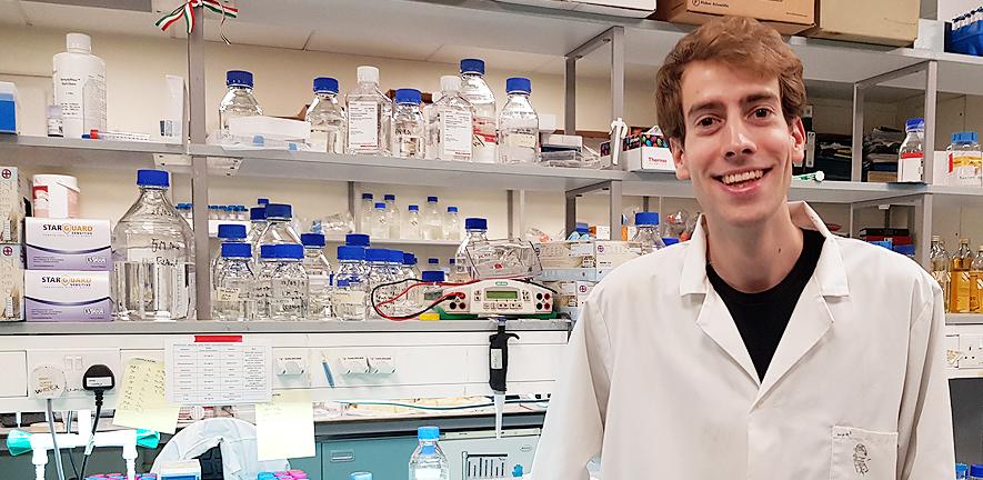 Andras Solt in the laboratory. Andras Solt in the laboratory.
