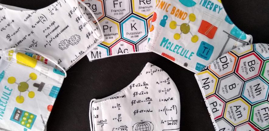 Homemade face coverings.