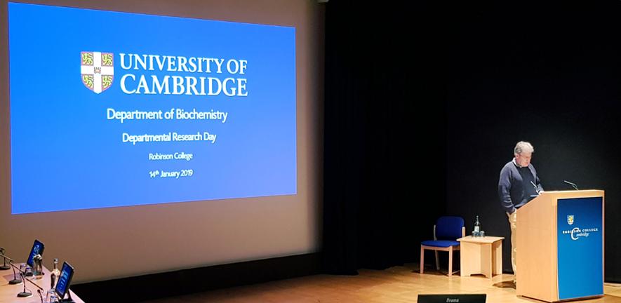Professor Mark Carrington welcomes delegates to the Department Research Day. Professor Mark Carrington welcomes delegates to the Department Research Day.