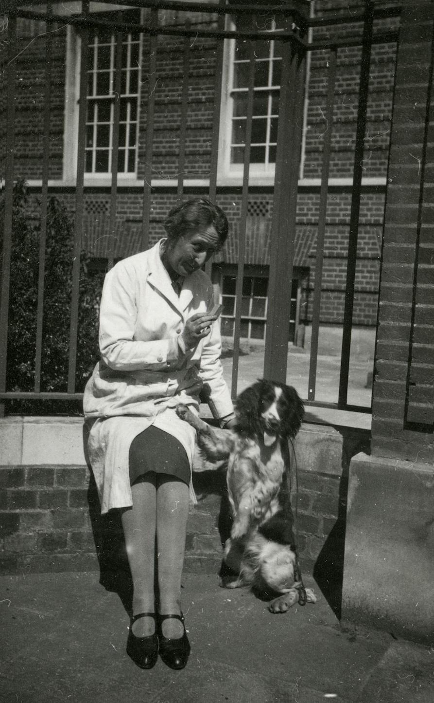 Marjory Stephenson outside the Department with Judith Marjory Stephenson outside the Department with Judith