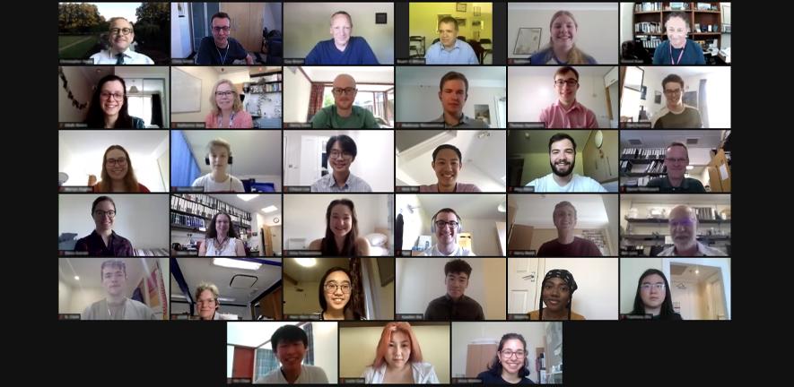 The 2020-2021 Part III class with their examiners and lecturers.