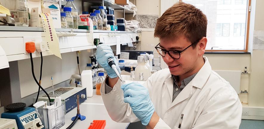 Keir Murison in the laboratory Keir Murison in the laboratory