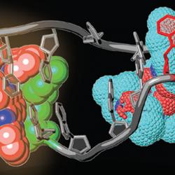 An artist's impression of DNA targeting by small molecules