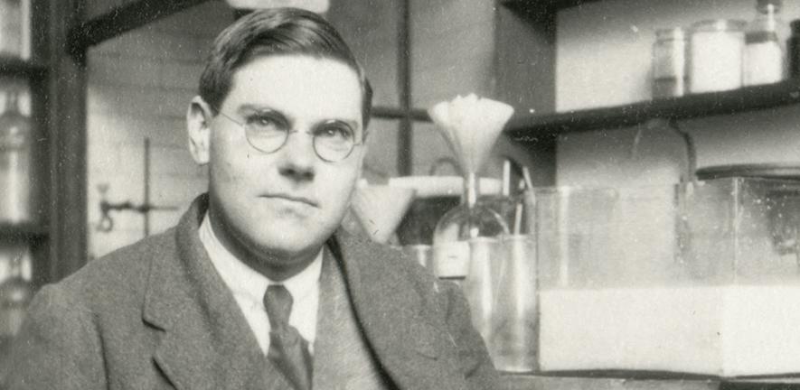 Malcolm Dixon in the laboratory, c1925