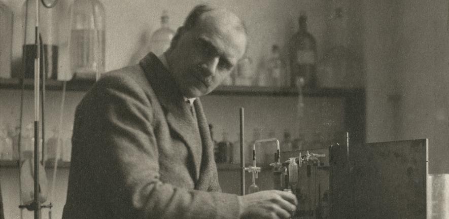 J.B.S. Haldane in the laboratory, c1920-1930