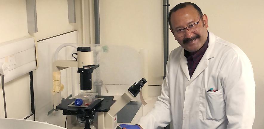 Dr Samir Hamaia in the laboratory.